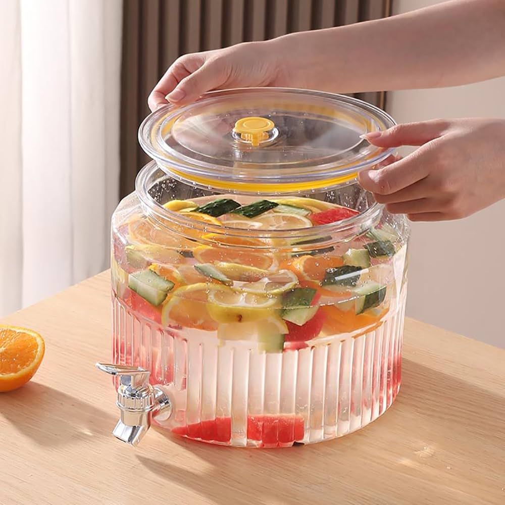 Acrylic Round Juice Container, Pot Beverage Dispenser, Fridge Juice Dispenser, Buffet Beverage Container, Juice Dispenser Acrylic Round Juice Container, Pot Beverage Dispenser, Fridge Juice Dispenser, Buffet Beverage Container, Juice Dispenser